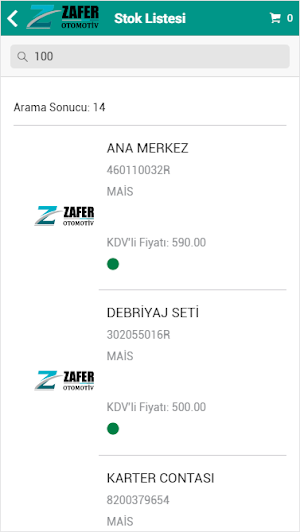 Zafer Otomotiv B2B Screenshot 2