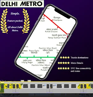 Delhi Metro Route, Map & Bus App Screenshot 0