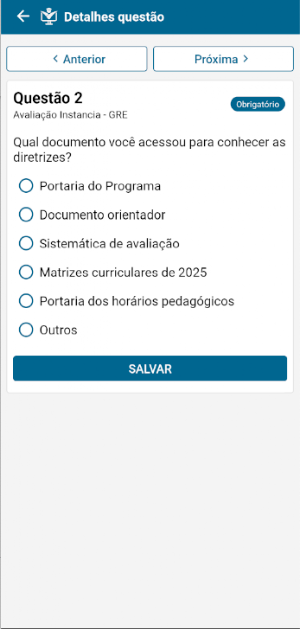 Avaliação e Monitoramento Screenshot 2