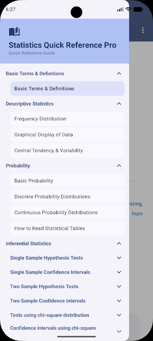 Statistics Quick Reference Pro Screenshot 0