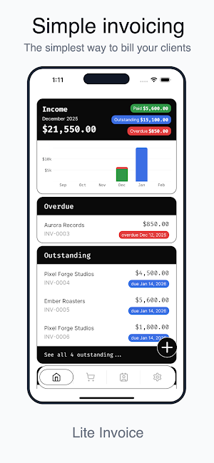 Lite Invoice: Simple Invoicing Screenshot 0