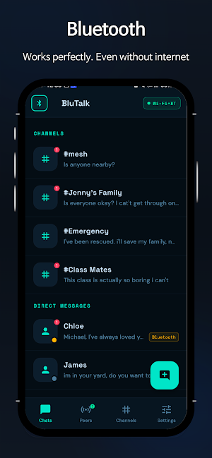BluTalk -  Bluetooth P2P Chat Screenshot 2