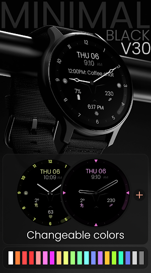Minimal Black v30 Watch Face Screenshot 1
