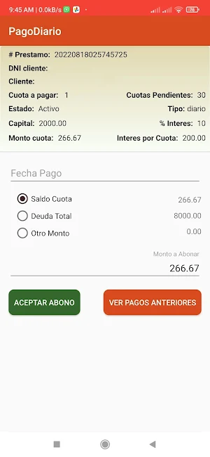 Pago Diario (Préstamos) Screenshot 2