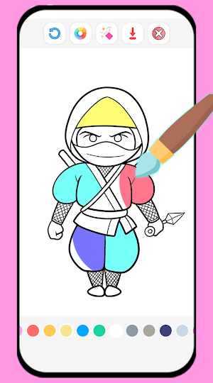 Green Ninja Coloring & Memory Screenshot 2