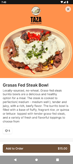 Taza Mexican Grill Screenshot 3