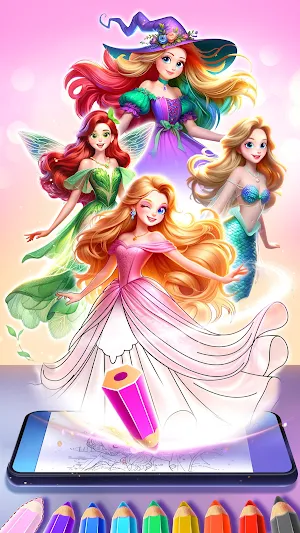 Princess Fantasy Coloring Screenshot 0