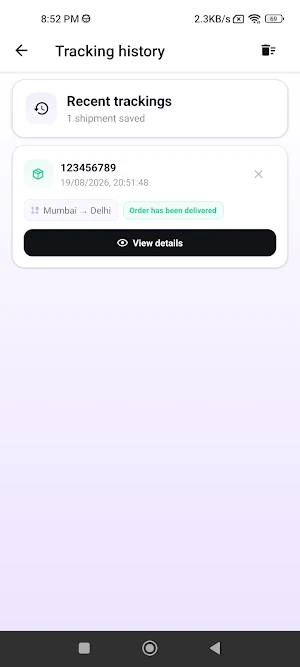 Delhivery Tracking Screenshot 0