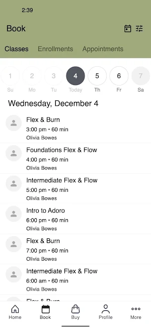 Adoro Pilates Studio Screenshot 1