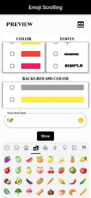scrolling emoji & text Screenshot 2