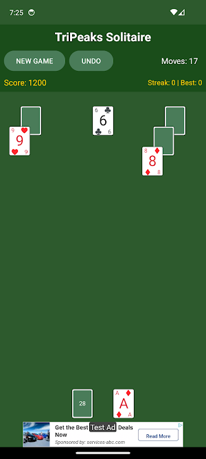 PG TriPeaks Screenshot 1