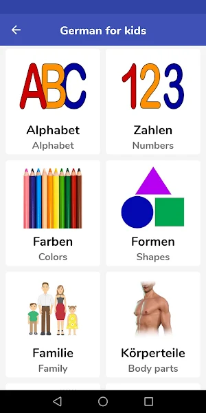 German For Kids - Learn and Play Screenshot 0