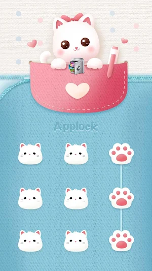 AppLock Theme Winking Kitty Screenshot 0