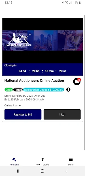 National Auctioneers Online Screenshot 0