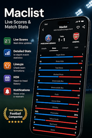 Maclist – Football Live Scores Screenshot 3