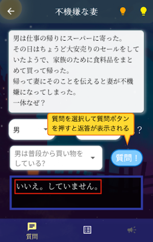 謎解きの王様2　一人用水平思考クイズ　水平思考大喜利 Screenshot 3