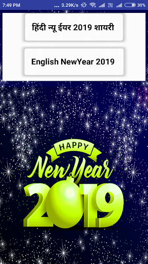 हैप्पी न्यू ईयर 2019 की शायरी (हिंदी इंग्लिश) Screenshot 0