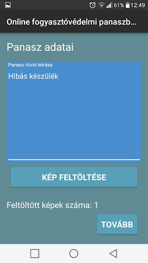 Fogyasztóvédelmi panaszbeküldő Screenshot 3