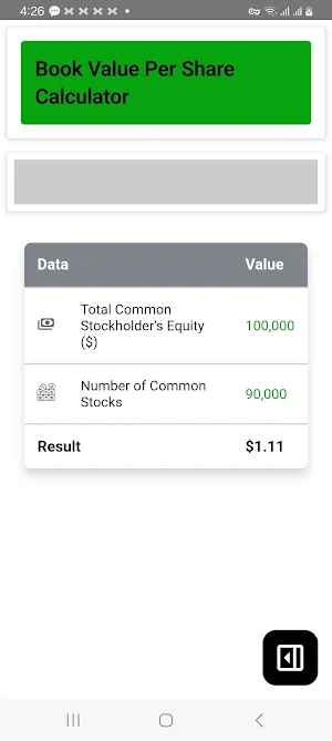 BVPS Calculator Screenshot 3