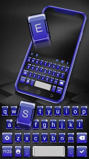 3d Blue Tech Keyboard Theme Screenshot 1