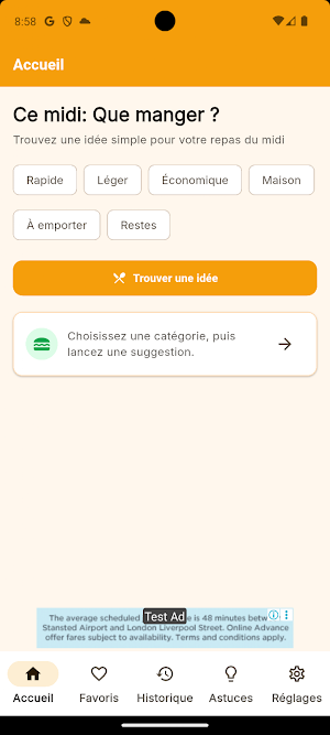 Ce midi: Que manger ? Screenshot 0