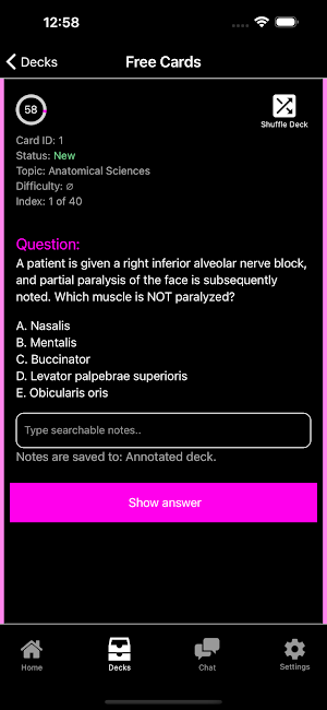 JCNDE INBDE Q-Bank Screenshot 2