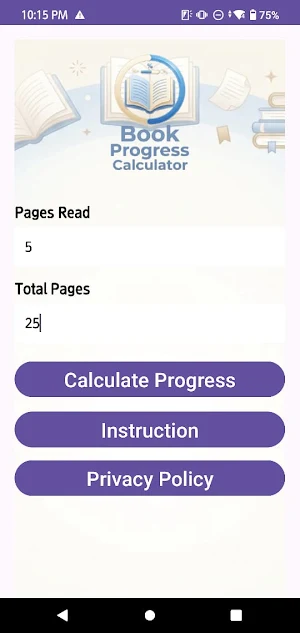 Book Progress Calculator Screenshot 3