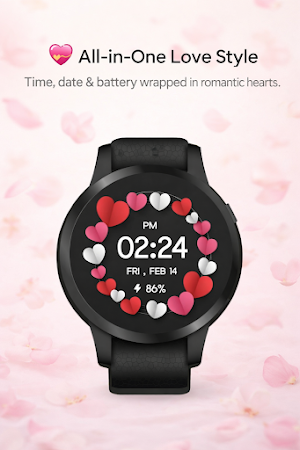Love Hearts Digital WatchFace Screenshot 2