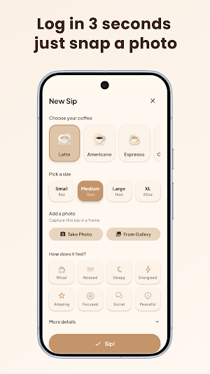 Sip Journal: Coffee & Caffeine Screenshot 1