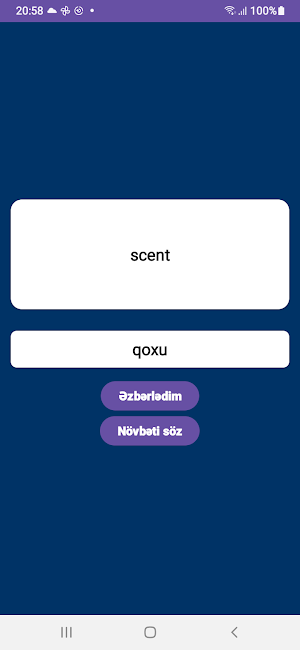İngiliscə söz əzbərlə Screenshot 1