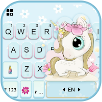 Cute Flower Unicorn Keyboard Background