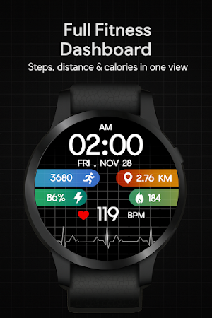 Heart Rate Digital WatchFace Screenshot 1