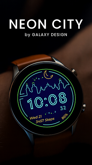 Neon City Watch Face Screenshot 0