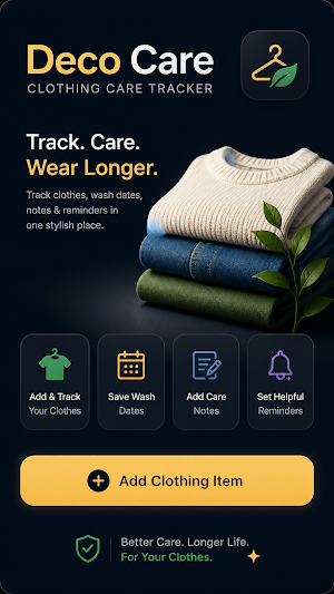 Deco - Clothing Care Tracker Screenshot 0