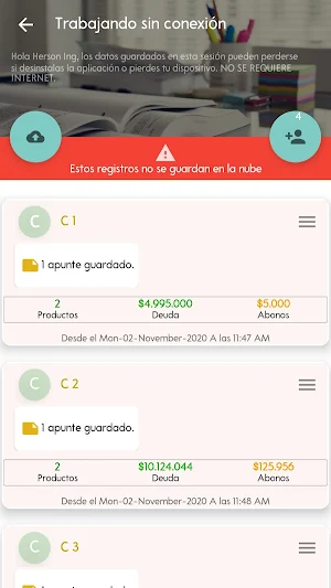 Control debtors - Client scheduling Screenshot 0