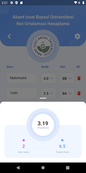 Üniversite Ortalama Hesaplama Screenshot 2