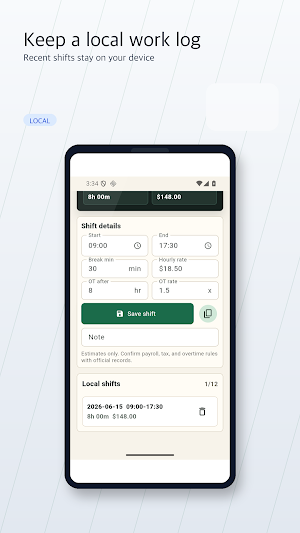 Work Hours Quick Screenshot 3