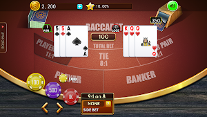 Baccarat casino offline card Screenshot 0