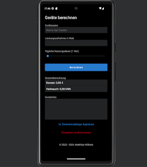 Stromkosten Rechner Screenshot 1