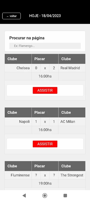 Futebol ao vivo Screenshot 3