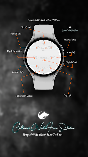 Simple White Watch Face CWF001 Screenshot 0