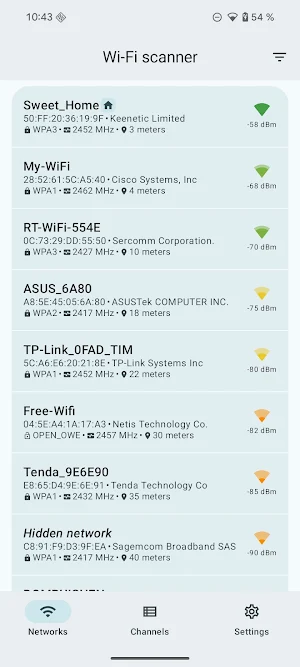 Wi-Fi scanner network analyzer Screenshot 1