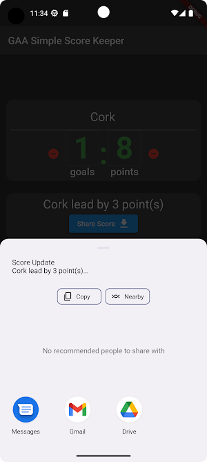 GAA Score Keeper & Tracker Screenshot 1