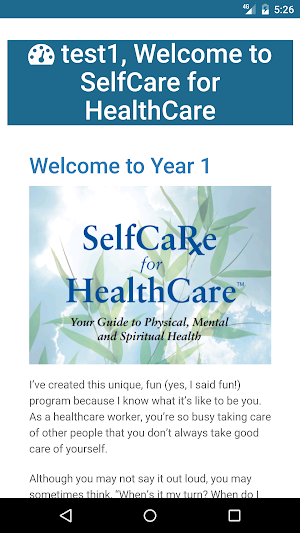 SelfCare for HealthCare™ Screenshot 1