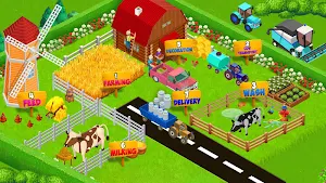 Cow Dairy Farm Manager: Village Farming Games Screenshot 0