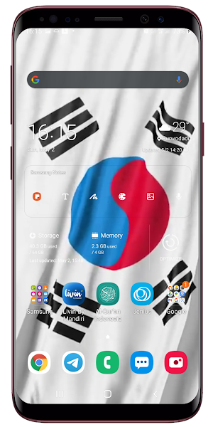 South Korea Flag LiveWallpaper Screenshot 2