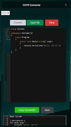 C#/F# Converter Screenshot 3
