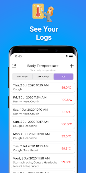 Body Temperature App : Thermometer For Fever Screenshot 1
