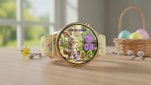 Spring Bunny Watch Face Screenshot 1