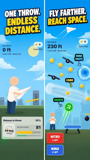 Wing It: Paper Airplane Fling Screenshot 1
